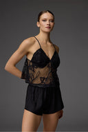 Noir Lace-Up Bustier BM-1826 – Lace Detail and Styling | Belle Bonjour UAE