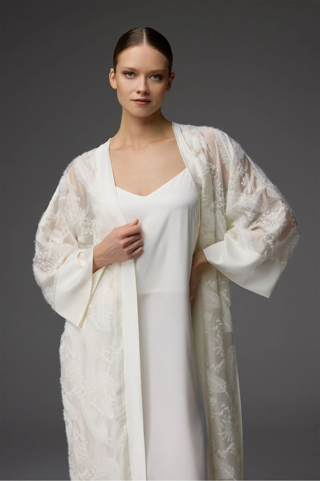 Belle Bonjour embroidered bridal lingerie set in ivory
