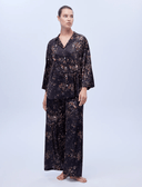 Belle Bonjour silk-touch pajama set in mocha