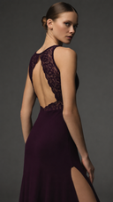 Belle Bonjour lace-back satin nightgown