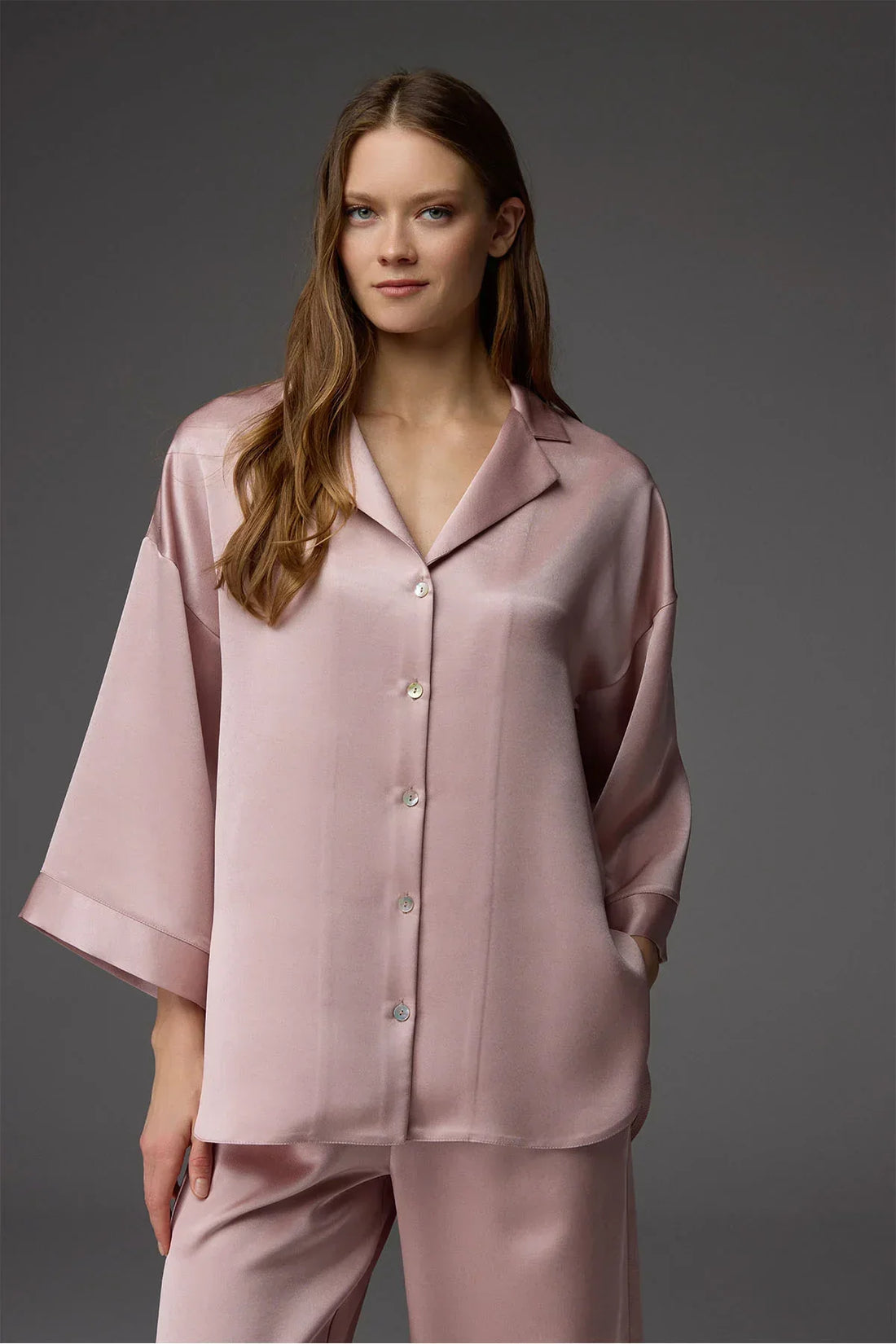 Belle Bonjour pearl-button pajama set