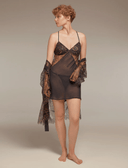 Belle Bonjour lace nightgown and robe set in amber
