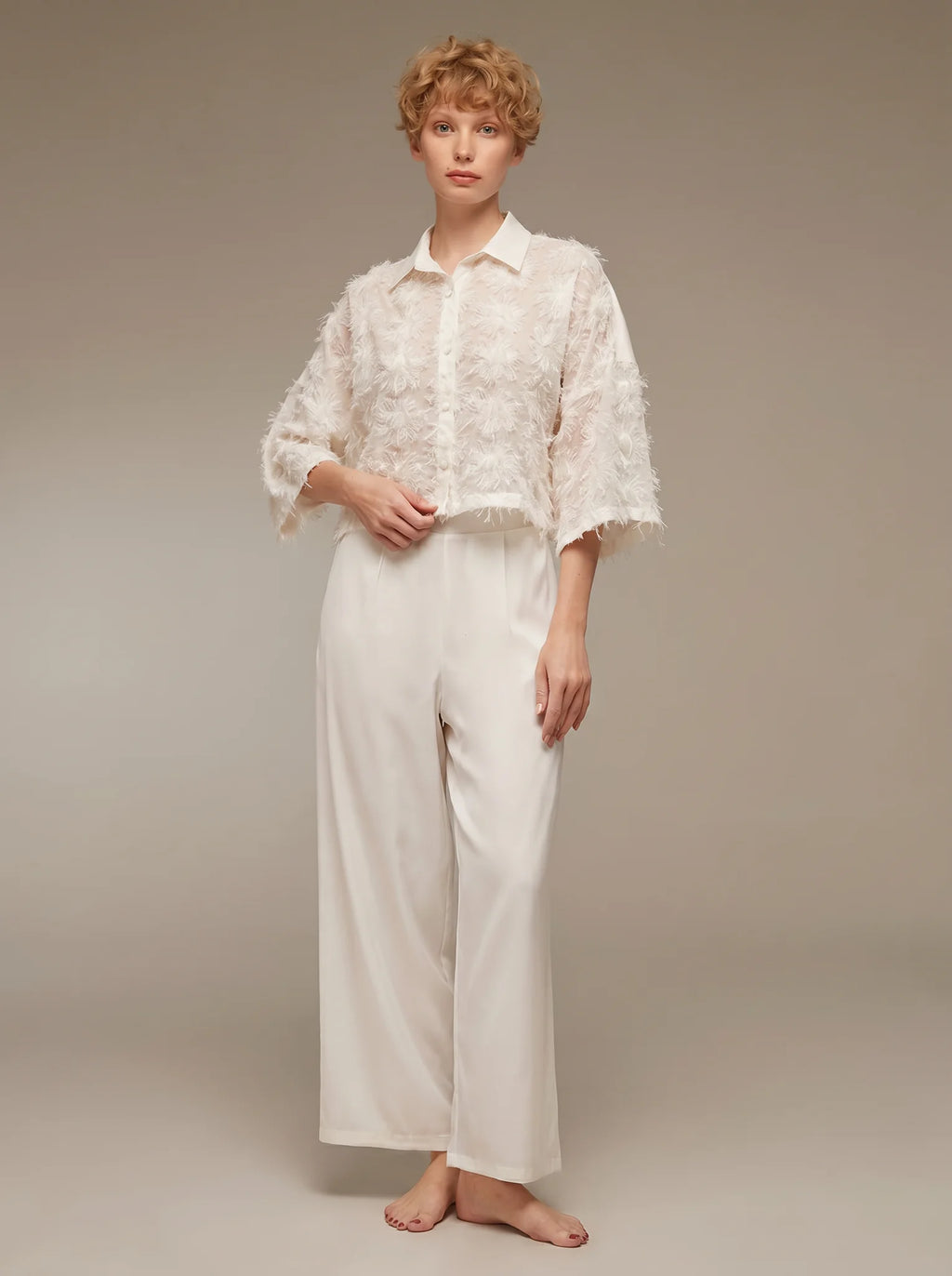The Ivory Kimono Collection 1634 — six-piece wedding set, full view · Belle Bonjour UAE