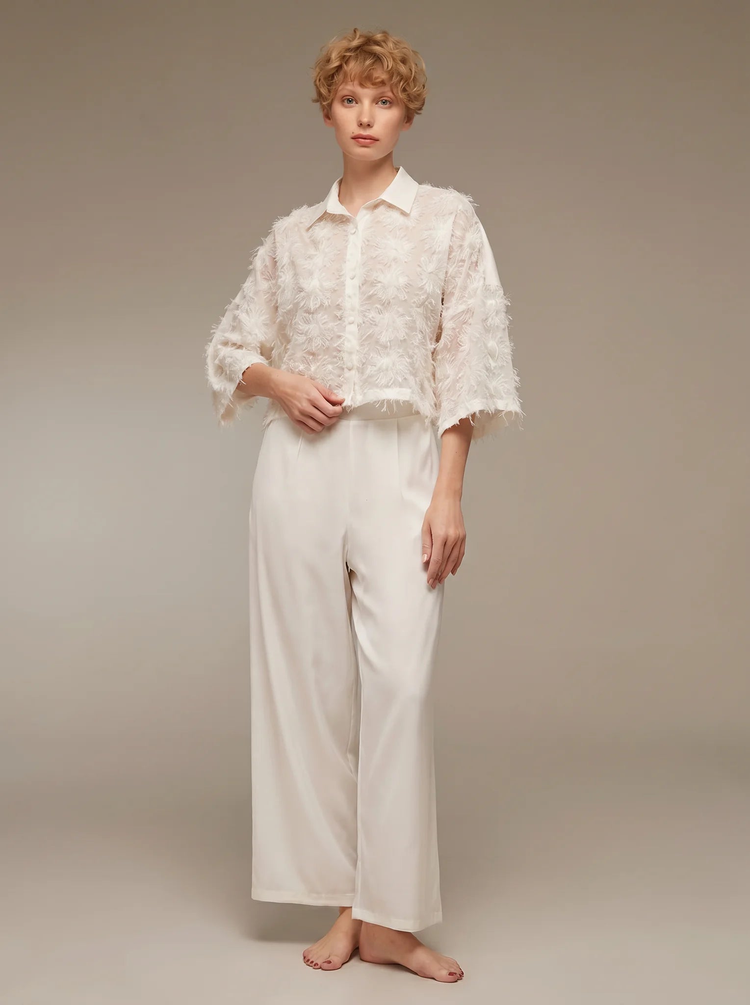 The Ivory Kimono Collection 1634 — six-piece wedding set, full view · Belle Bonjour UAE