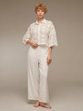 Ivory bridal shirt and wide-leg trousers — 1634-D · Belle Bonjour UAE