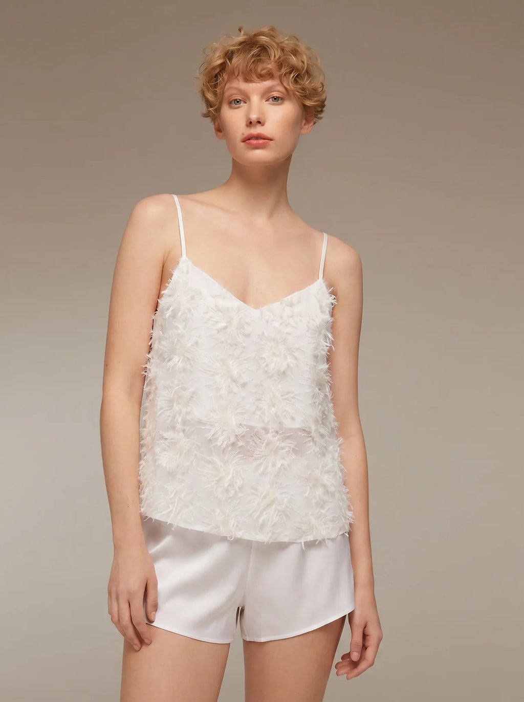 Câline Ivory Camisole and Shorts Set – Luxury Nightwear | Belle Bonjour UAE