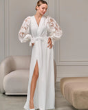 Ivory Puff Organza Sleeve Bridal Robe – Sleeve Detail | Belle Bonjour UAE