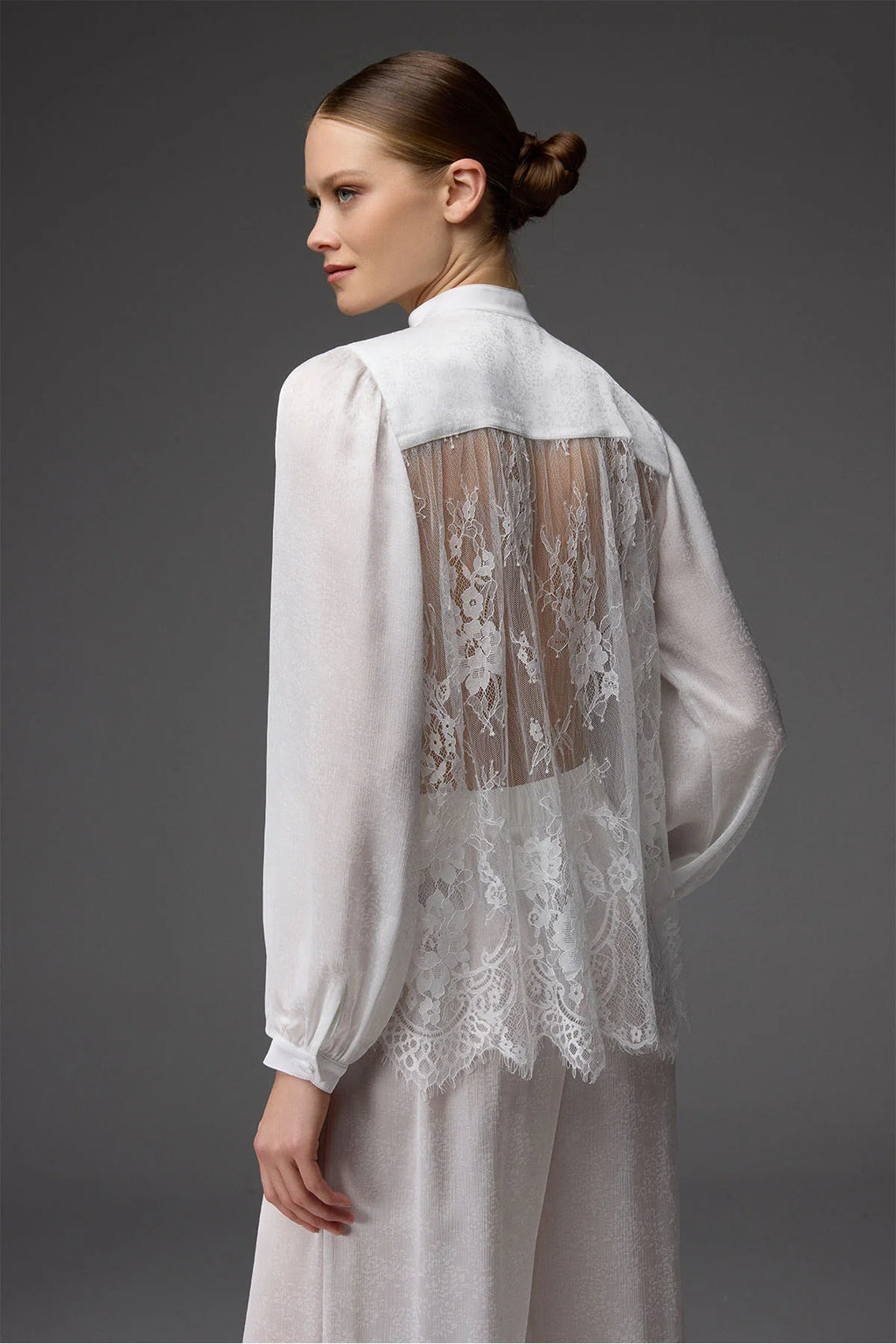 BM-1833 – Lace Detailed Jacquard 6-Piece Bridal Set