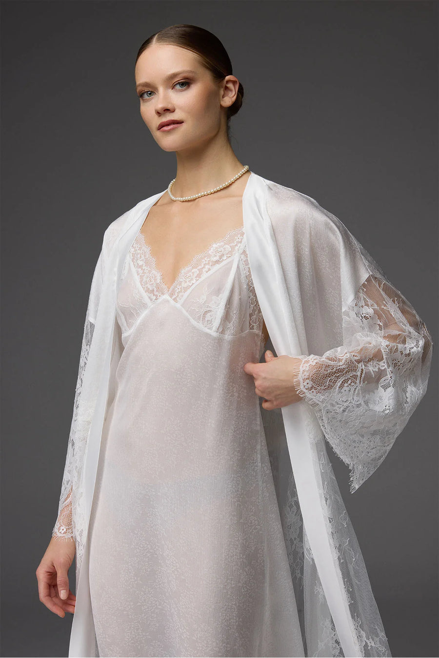 Floral Lace Jacquard Bridal Set BM-1833 – Lace and Jacquard Detail | Belle Bonjour UAE