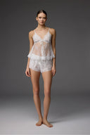 Floral Lace Jacquard Bridal Set BM-1833 – Camisole and Shorts Detail | Belle Bonjour UAE