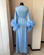 Light blue feather sleeves