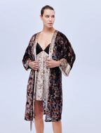 Floral Viscose Nightgown and Robe Set 1610 – Breathable Luxury Nightwear | Belle Bonjour UAE