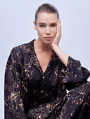 Mocha Silk-Touch Pajama 1616 – Silky Fabric and Styling Detail | Belle Bonjour UAE