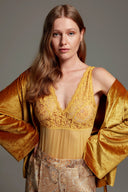 Amber Crepe-Velvet 3-Piece Set 1406 – Velvet Fabric Detail | Belle Bonjour UAE