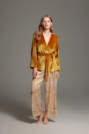 Amber Crepe-Velvet 3-Piece Nightwear Set 1406 – Opulent Luxury Gift | Belle Bonjour UAE