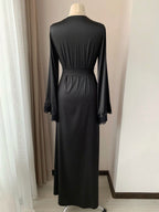Black lace maxi robe full