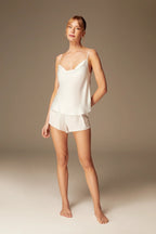 Ivory Satin Bridal Lingerie – Honeymoon Set Detail | Belle Bonjour UAE