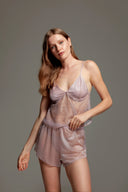 Blush 7-Piece Bridal Set 1424 – Robe Close-Up | Belle Bonjour UAE