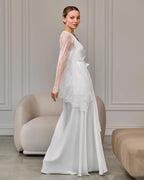 Side view sheer lace sleeves
