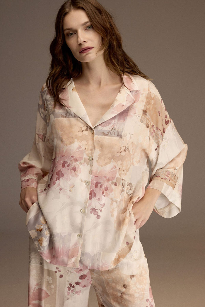 Side view of the watercolour floral viscose set — Belle Bonjour BM-1962