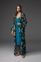 Midnight Patterned Robe and Nightgown BM-1847 – Styling View | Belle Bonjour UAE
