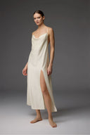 Noir Lace Robe BM-1824 – Full Length Robe View | Belle Bonjour UAE