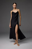 Noir Lace Robe BM-1824 – Complete Set Flat Lay | Belle Bonjour UAE