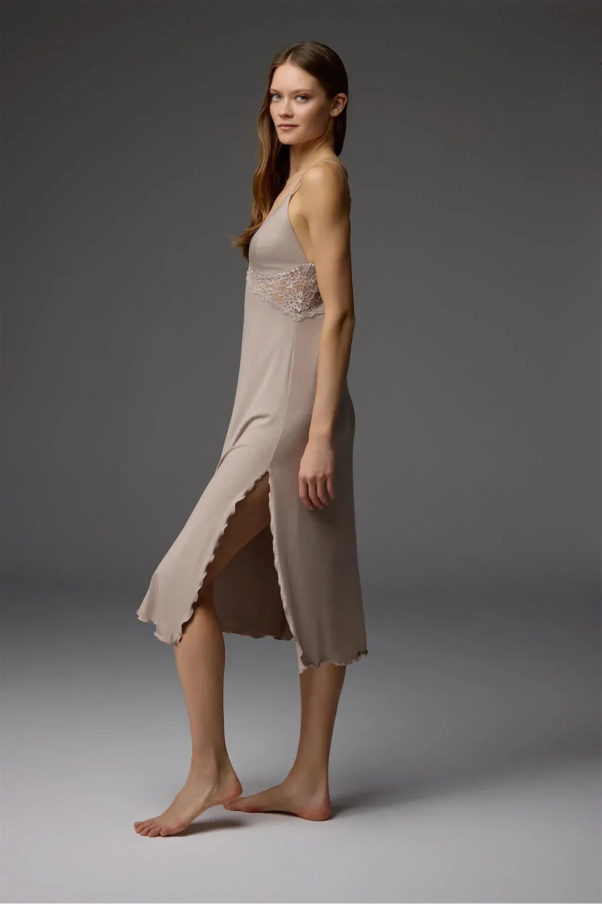 BM-1844 Nightgown & Robe Set — detail view | Belle Bonjour