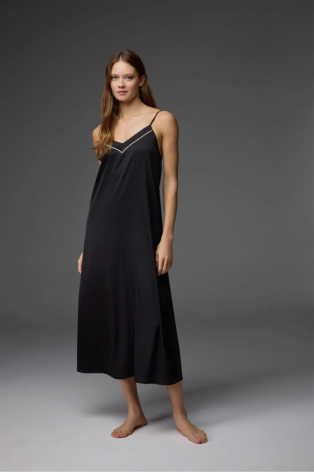 Cotton-Blend Jacquard Robe with Spaghetti-Strap Nightdress – 2-Piece Set BM-1817