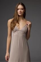 BM-1844 Lace Trim Robe & Nightgown — back | Belle Bonjour