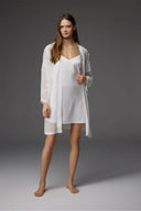 BM-1829 Embroidered Robe & Nightgown — detail | Belle Bonjour