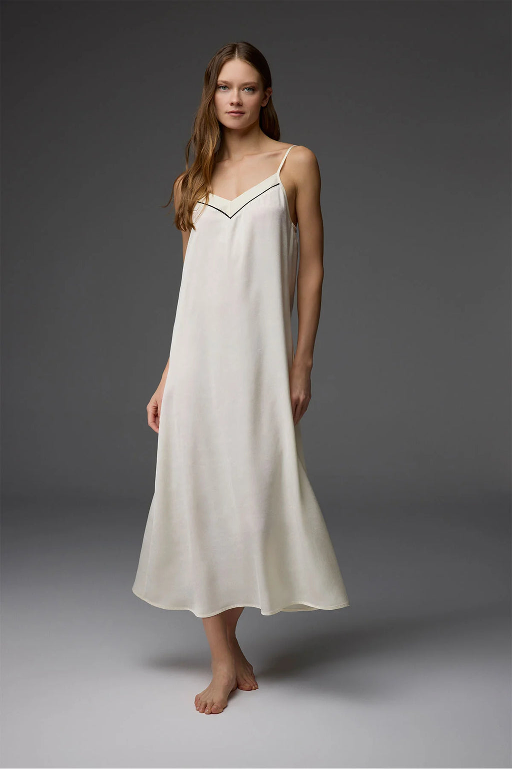 Cotton-Blend Jacquard Robe with Spaghetti-Strap Nightdress – 2-Piece Set BM-1817