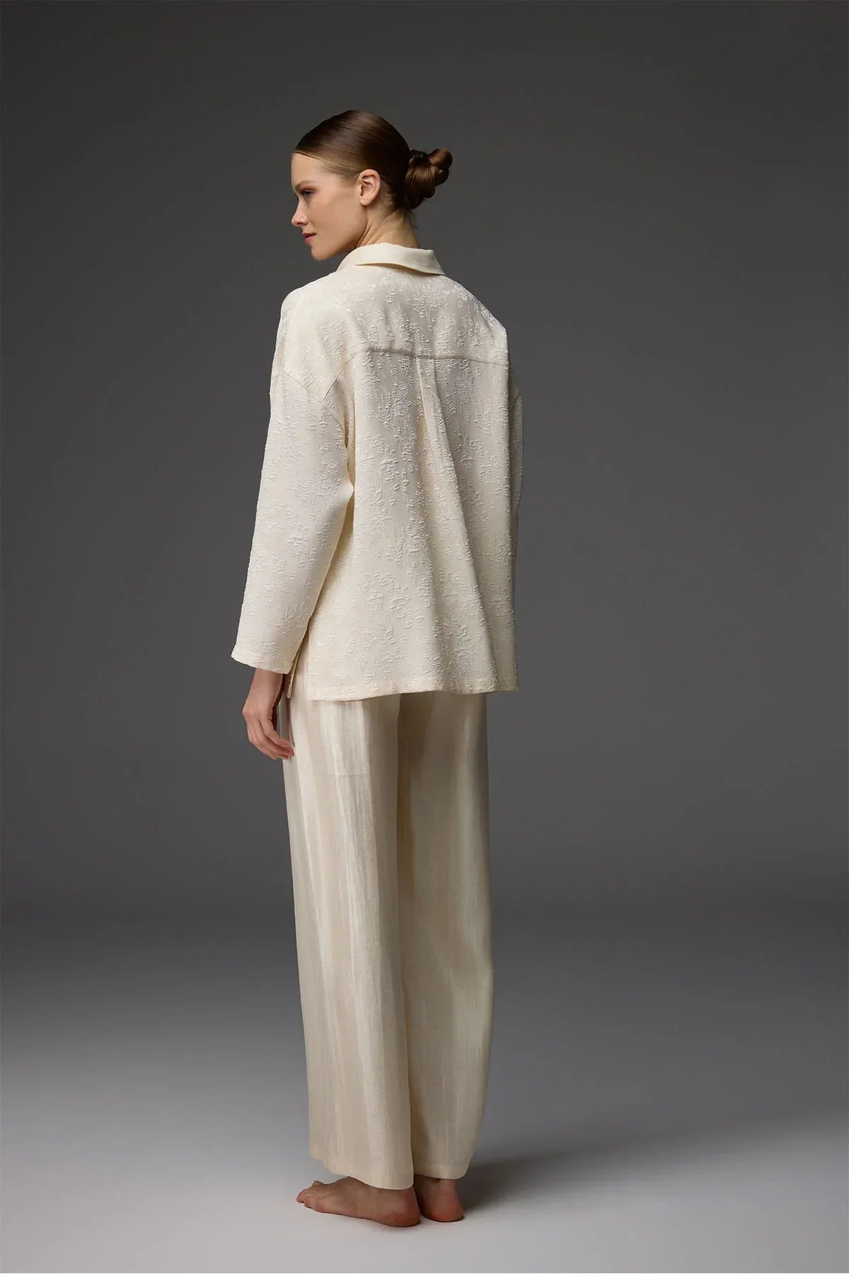 Jacquard Shirt Collar Trousers 2-Piece Set BM-1822