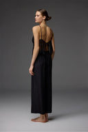 Noir Lace Robe Bustier and Trousers BM-1825 – Full Set View | Belle Bonjour UAE