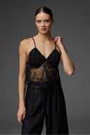 Noir Lace Robe BM-1825 – Bustier Detail | Belle Bonjour UAE