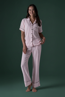 Striped Shirt Pajama Set BM-1761 · Pink — detail shot | Belle Bonjour UAE