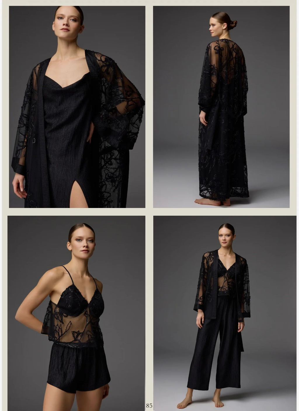 Luxury Noir Lace Nightwear Collection BM-1824 BM-1825 BM-1826 – Three-Set Overview | Belle Bonjour UAE