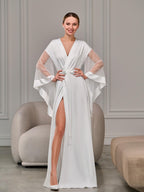 Ivory pearl robe front