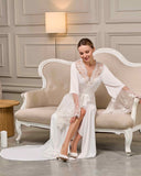 Luxury Lace Bridal Robe – Lace Train Detail | Belle Bonjour UAE