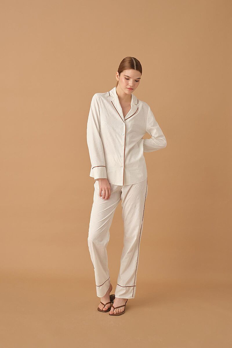 KYLIE printed viscose pyjama set – Ivory (3)