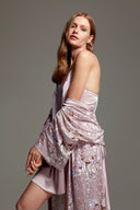 Lilac Floral Bridal Set 1426 – Satin Texture View | Belle Bonjour UAE