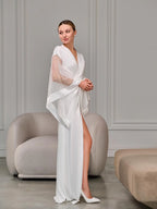Ivory pearl robe back