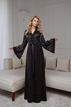 Black kimono lace detail