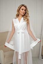Ivory sheer tulle robe styling
