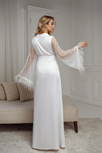 Ivory bridal robe back