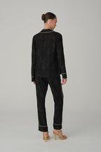 KYLIE printed viscose pyjama set – Black (4)