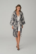 LEA vegan silk-satin nightgown & robe set – Ivory (2)