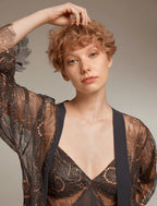 Amber Lace Nightgown and Robe 1351 – Lace Fabric Detail | Belle Bonjour UAE