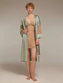 Sage Nightgown and Robe Set 1318 – Breathable Luxury Nightwear | Belle Bonjour UAE