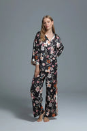 Floral Printed Lycra-Satin Pajama Set 1415 – Breathable Natural Fabric Nightwear | Belle Bonjour UAE